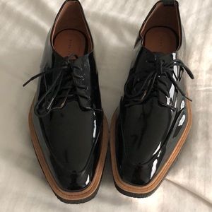 Zara Black platform tie shoes in a size 39